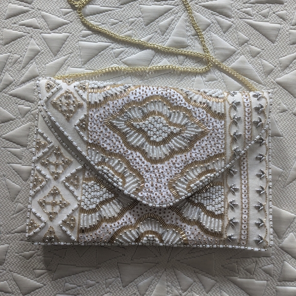 Lulus Etched In Stone Breaded Clutch (With Gold Chain Strap) - Picture 2 of 4